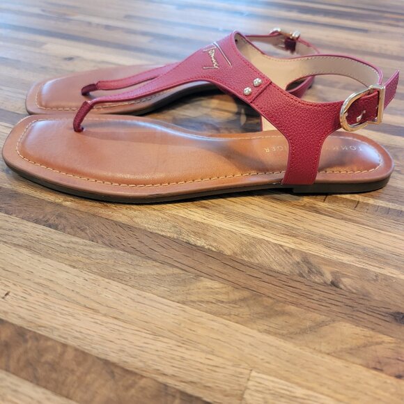 Tommy Hilfiger Logo Red Toe Post Summer Sandals - Picture 4 of 12